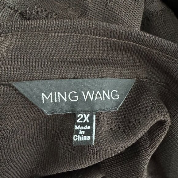 Ming Wang Cardigan Jacket Womens 2X Brown Acrylic Polyester CJ-1859 - Picture 6 of 8